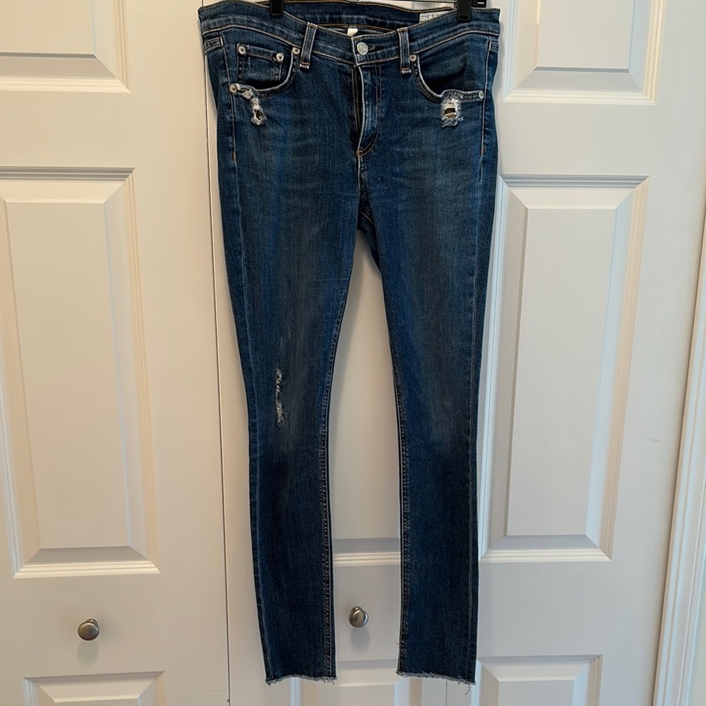 rag & bone Blue Skinny Jeans Distressed Style